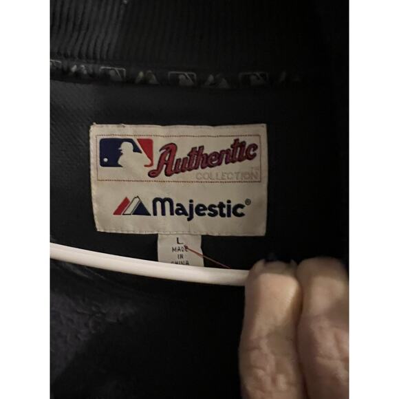 Majestic Vintage New York Yankees Blue Full Zip Fleece Jacket Patches Sz L MLB - Picture 5 of 9